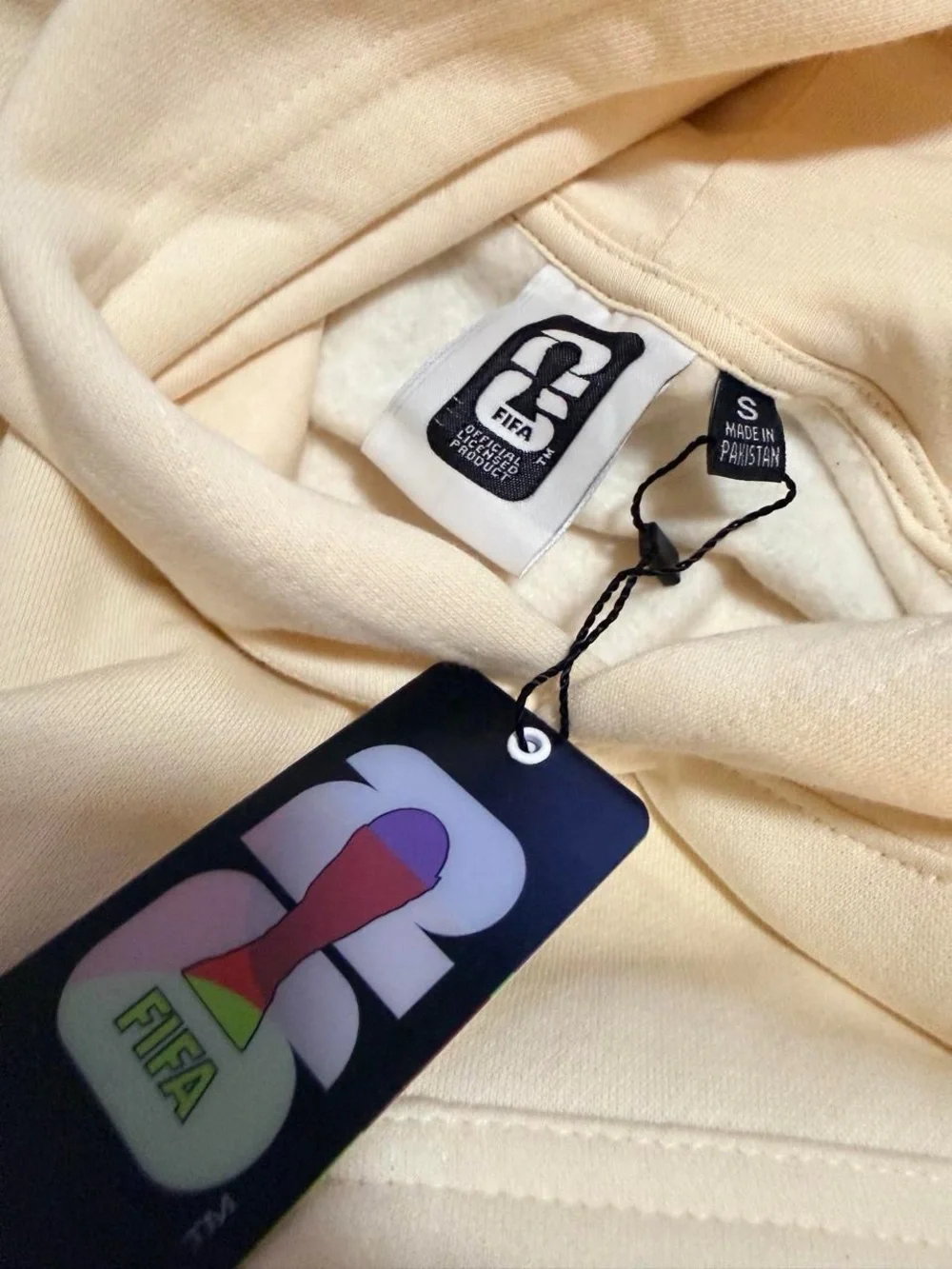 Cream Crewneck Hoodie with Italy Crest Graphic